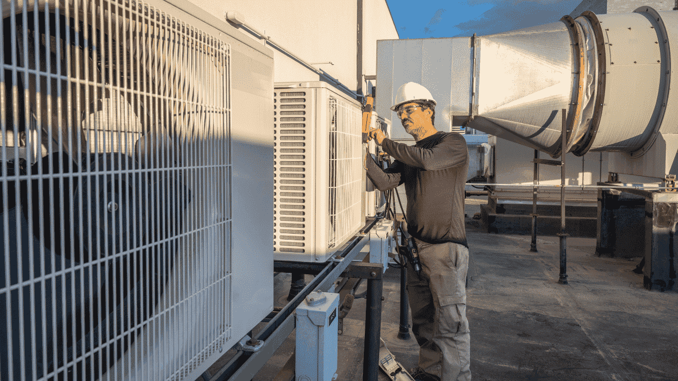 technician working on unit
