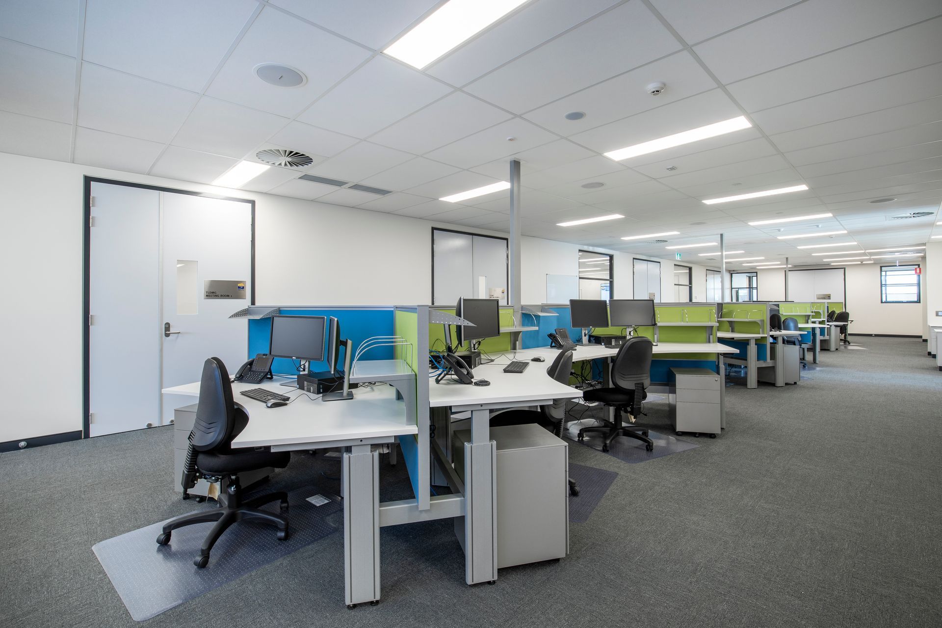 Rows of Empty Workstations Featuring Computers — Nick Favot Painting In Bohle, QLD