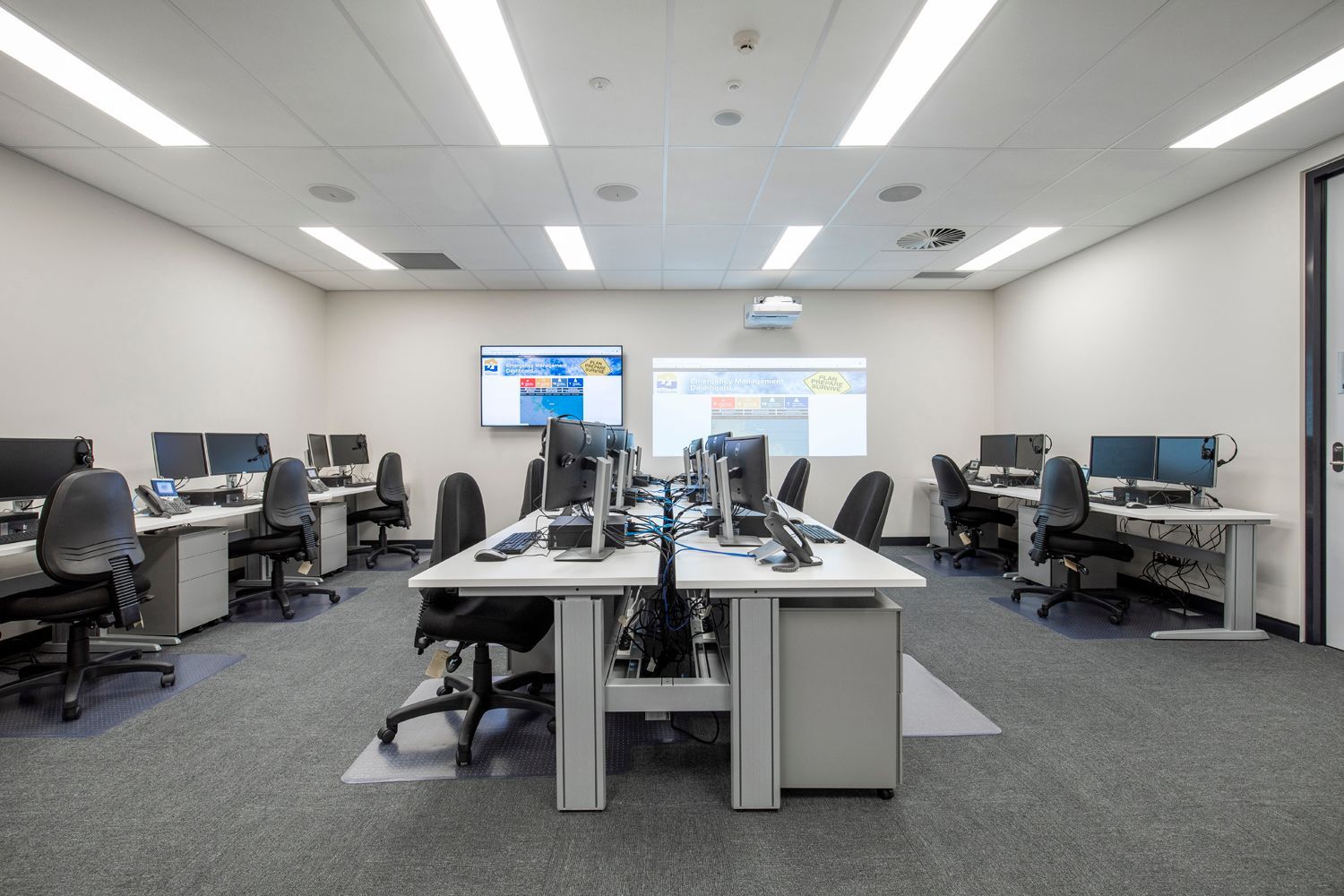 Modern Computer Lab With Rows of Black Chairs — Nick Favot Painting In Bohle, QLD