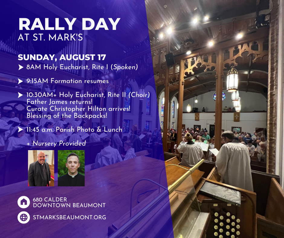 Join us for 'Rally Day' August 17 -- Our Fall Kickoff!