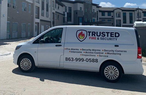 trusted fire and security work van