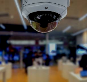 Commercial security can be crucial to safety and loss prevention. Security cam dome in a retail space