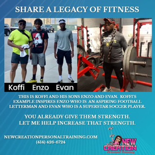 A poster that says share a legacy of fitness