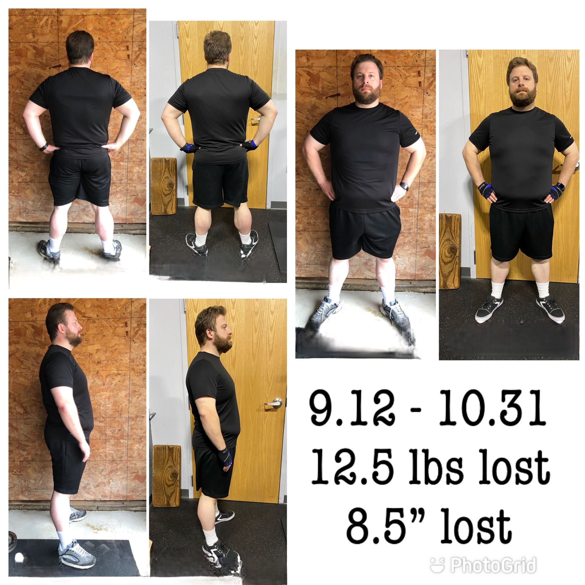 A man has lost 12.5 lbs and is 8.5 inches lost