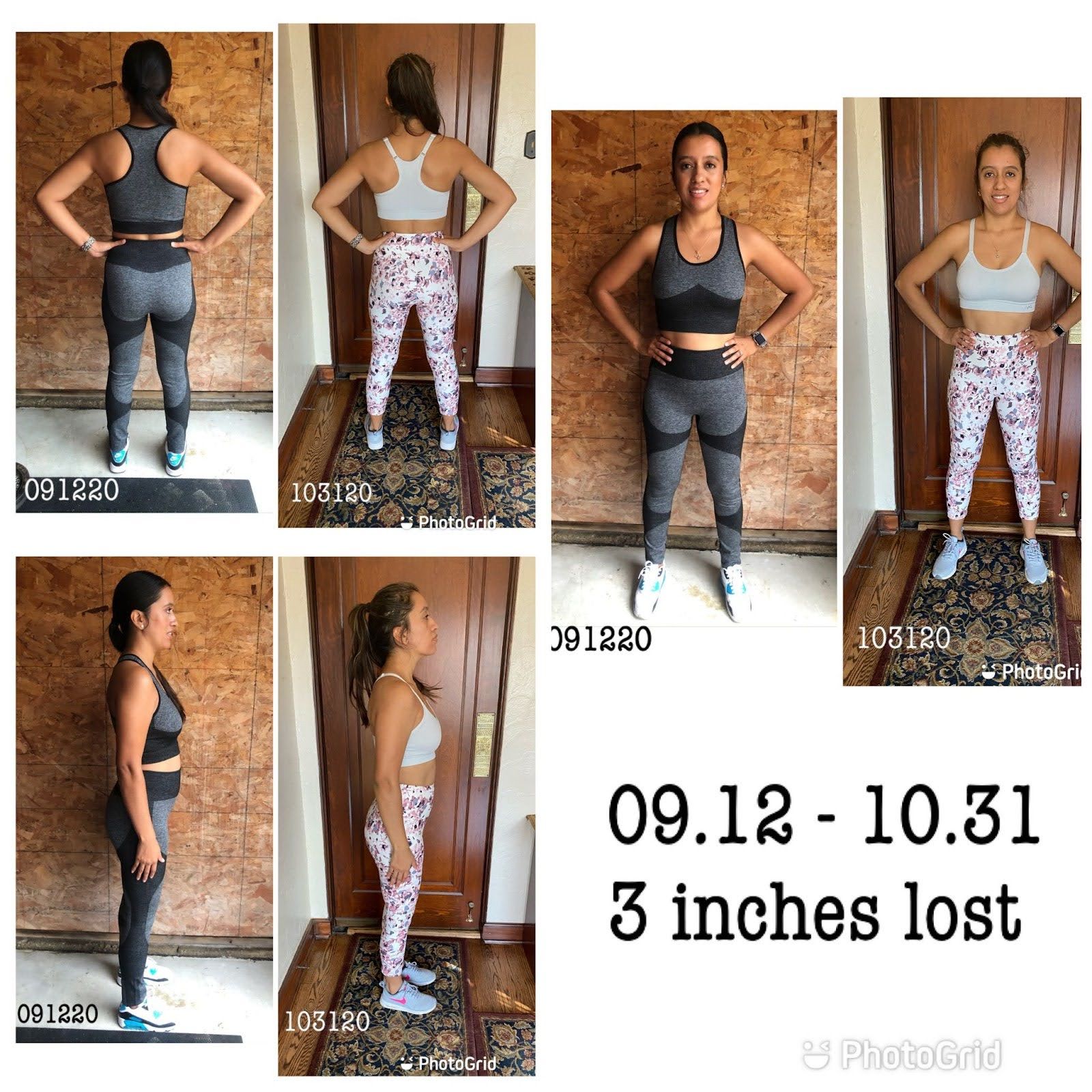 A collage of photos of a woman with the date 09.12-10.31