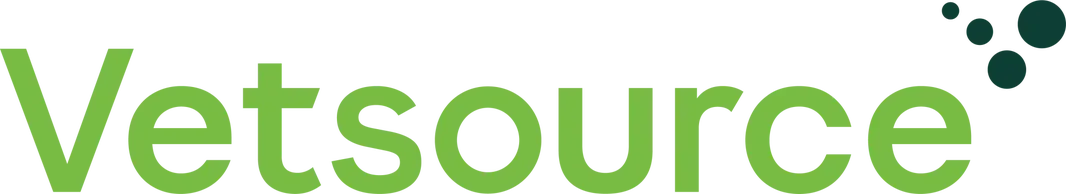 The word vetsource is written in green on a white background