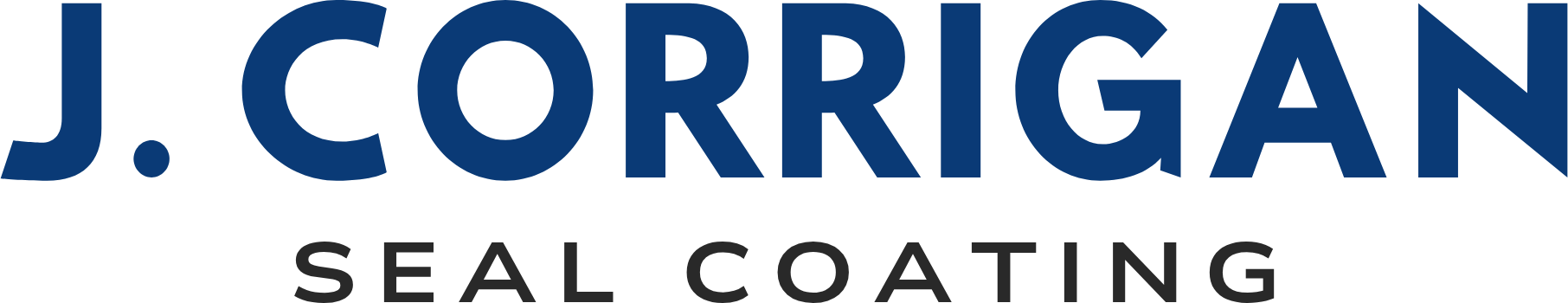 J. Corrigan Seal Coating logo in blue and black text