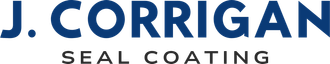 J. Corrigan Seal Coating logo in blue and black text