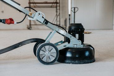 Concrete polishing machine used by the expert concreters for the residential project of polished concrete floors in Frankston VIC.