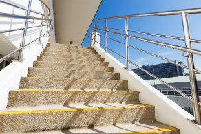 Public stairs made with exposed aggregate concrete in Frankston VIC.