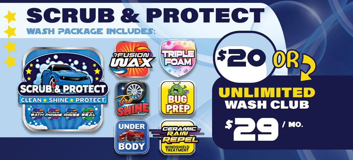 Wash Menu Scrubs Express Carwash