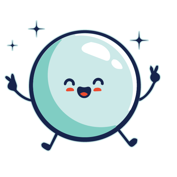 Scrubs Car Wash Logo Scrubbie Bubble Mascot with peace sign and big smile