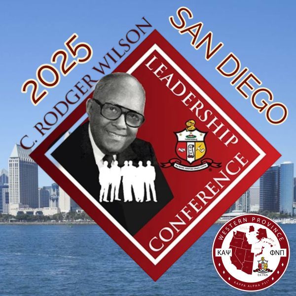 Conference flyer: 2025 C. Rodger Wilson Leadership Conference in San Diego with a portrait and cityscape.