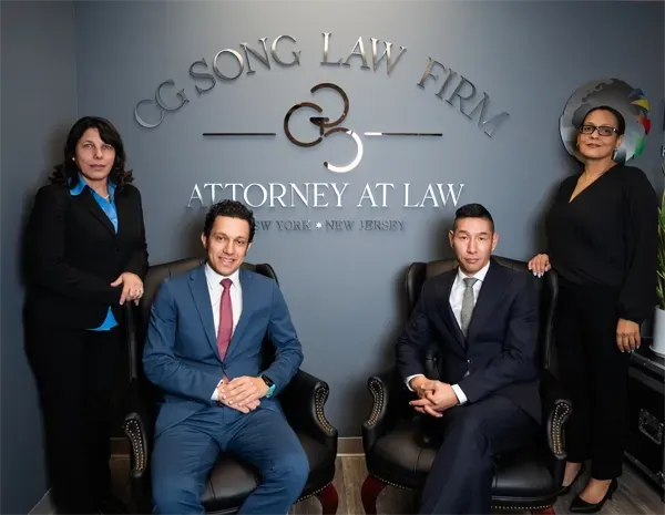 CG Song Attorney at Law team in their law office in Englewood Cliffs NJ.