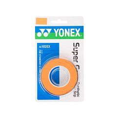 Yonex AC102EX Super Grap oranje tennisovergrip verpakking op witte achtergrond