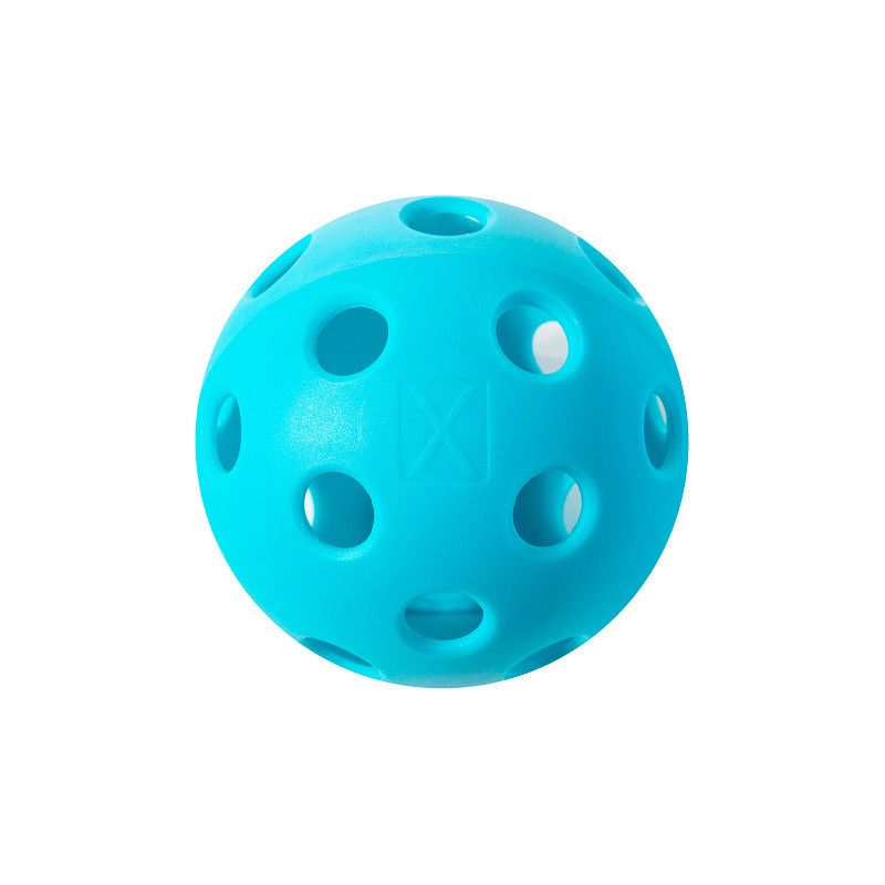 Set van 3 turquoise X-26 indoor jongleerballen in een transparante verpakking.