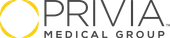 The privia medical group logo is black and yellow on a white background.