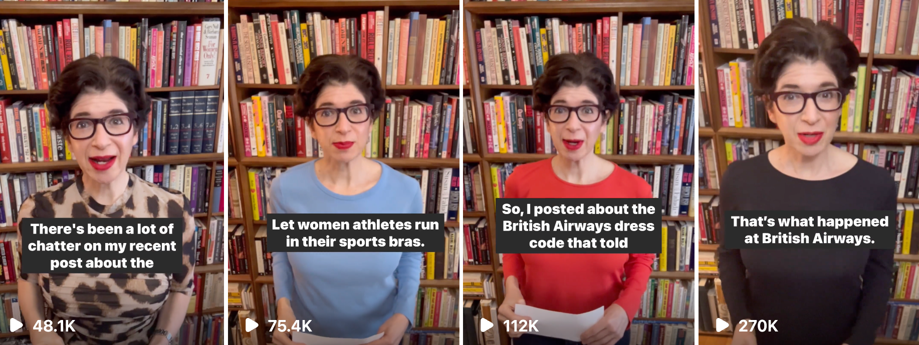 Screenshot of Leora Tanenbaum's Instagram reels.
