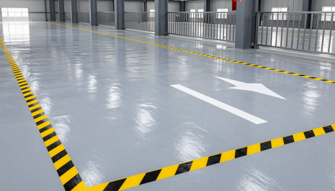 Piso epóxico instalado en nave industrial