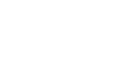 White logo with an upward curving line.
