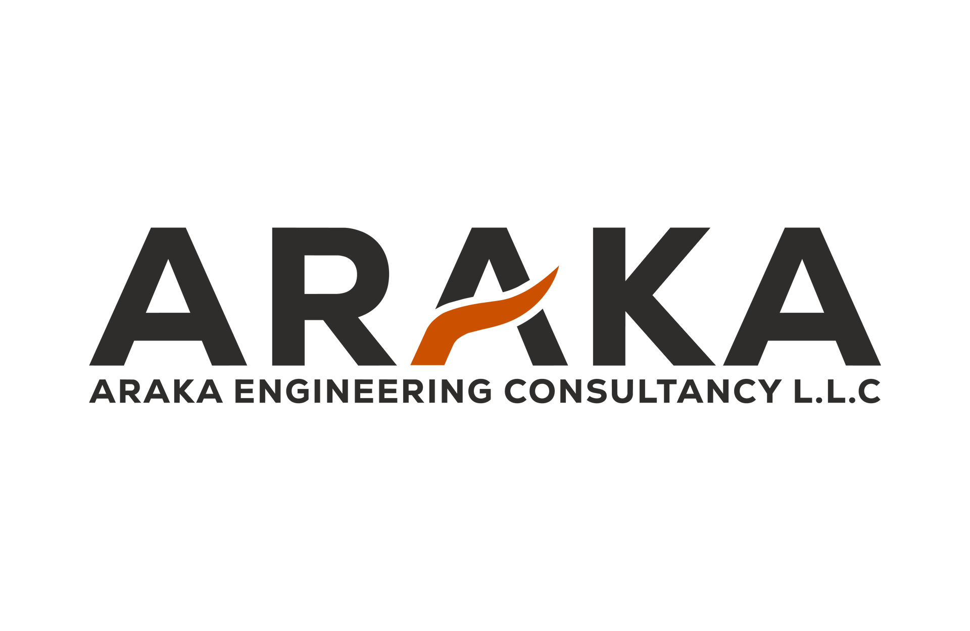 Logo of ARAKA ENG. CONSULTANCY L.L.C. Blue triangle with red and blue sections; blue ARAKA text; blue 