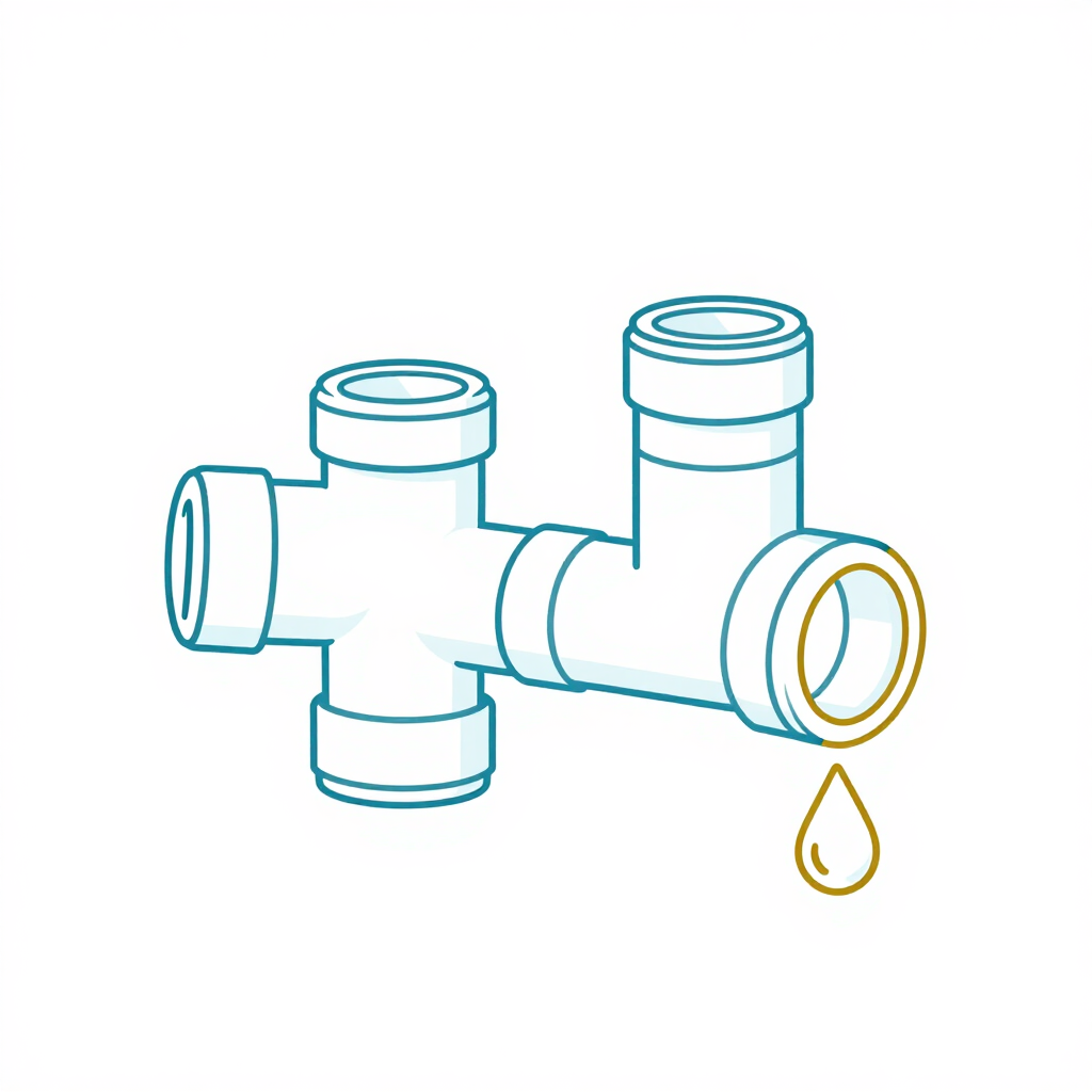 Leaking pipe valve icon with a yellow droplet