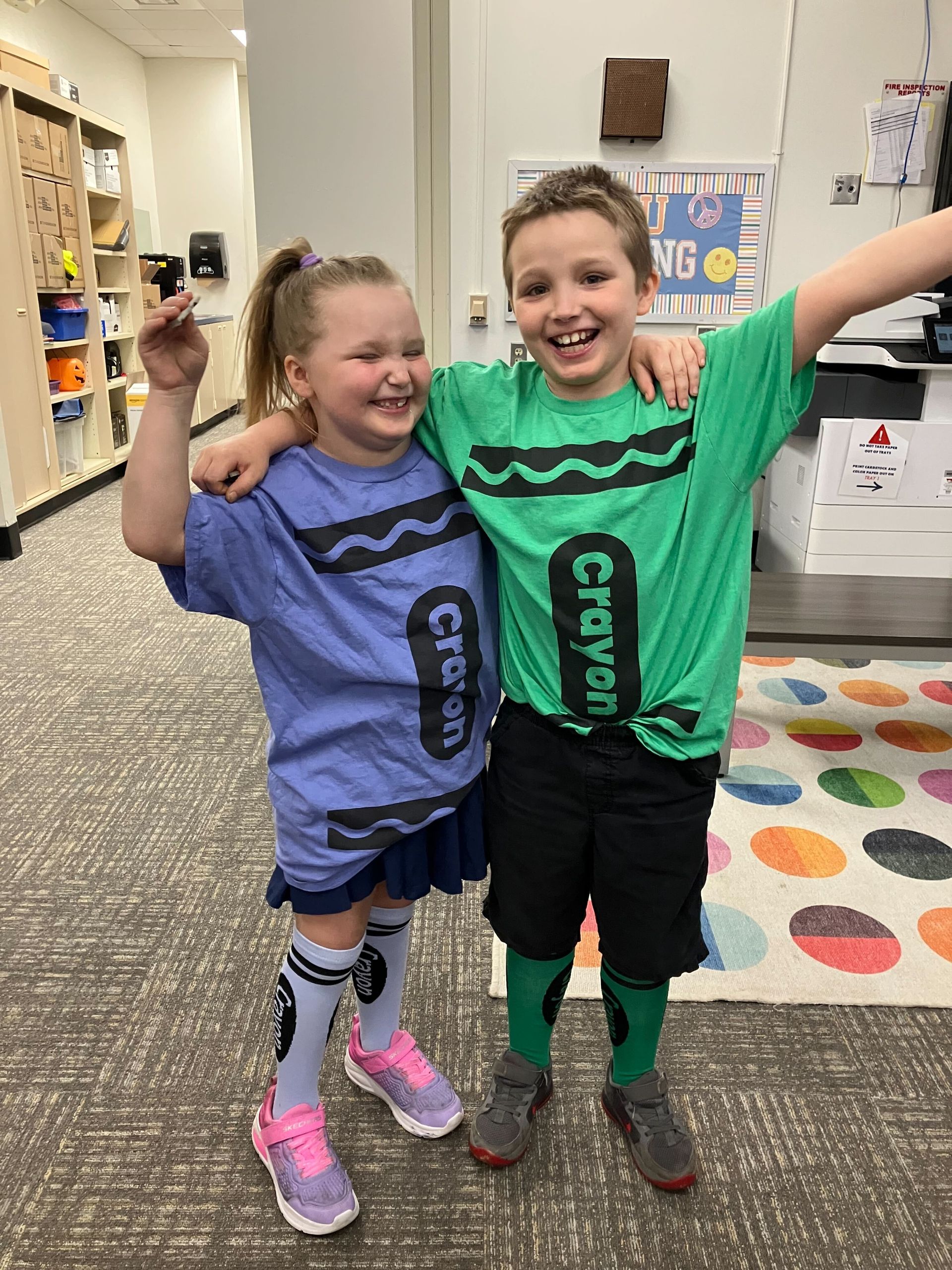 Siblings celebrating spirit week together