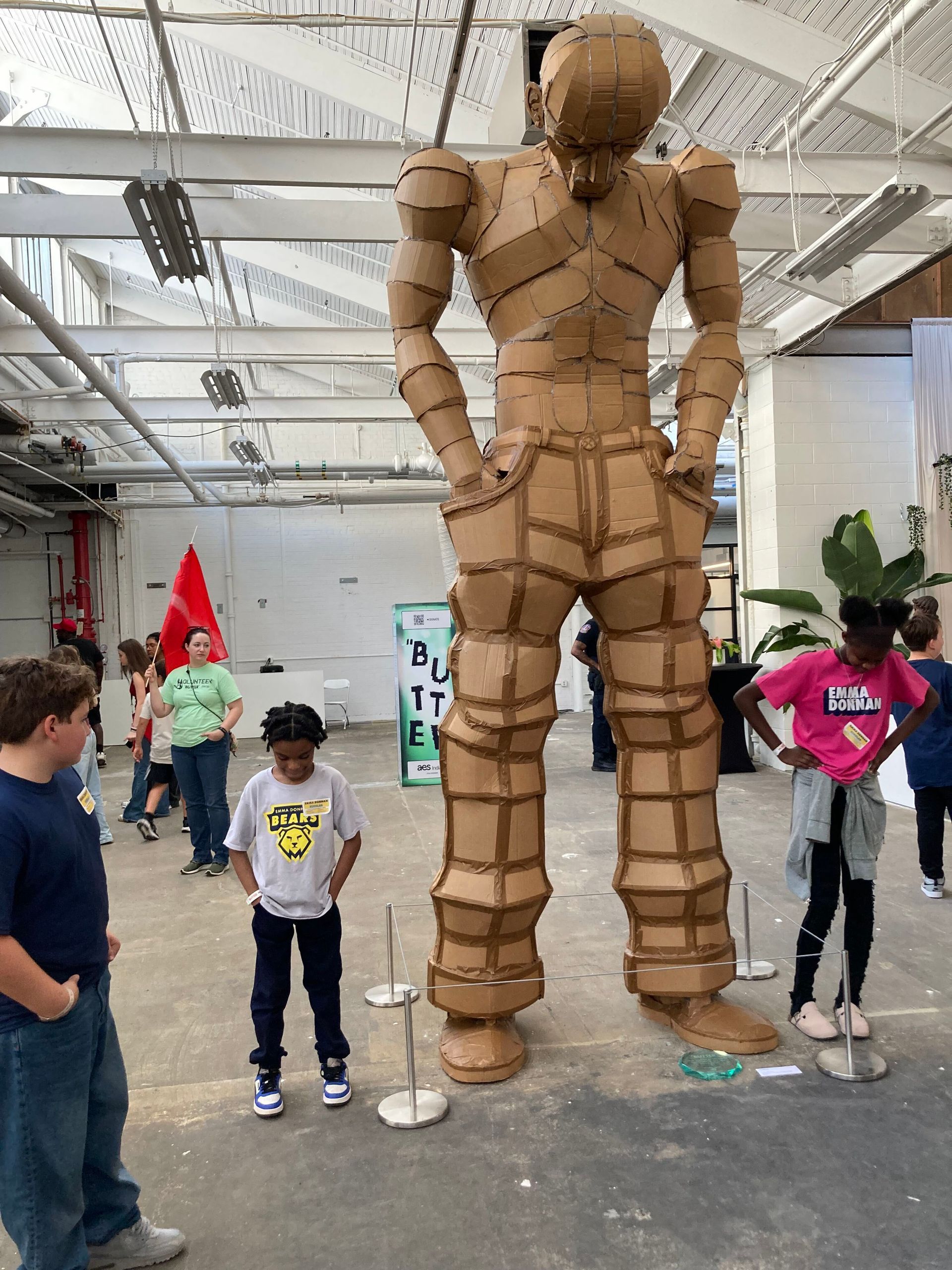 Middle school art students exploring artwork at the Butter Art Fair