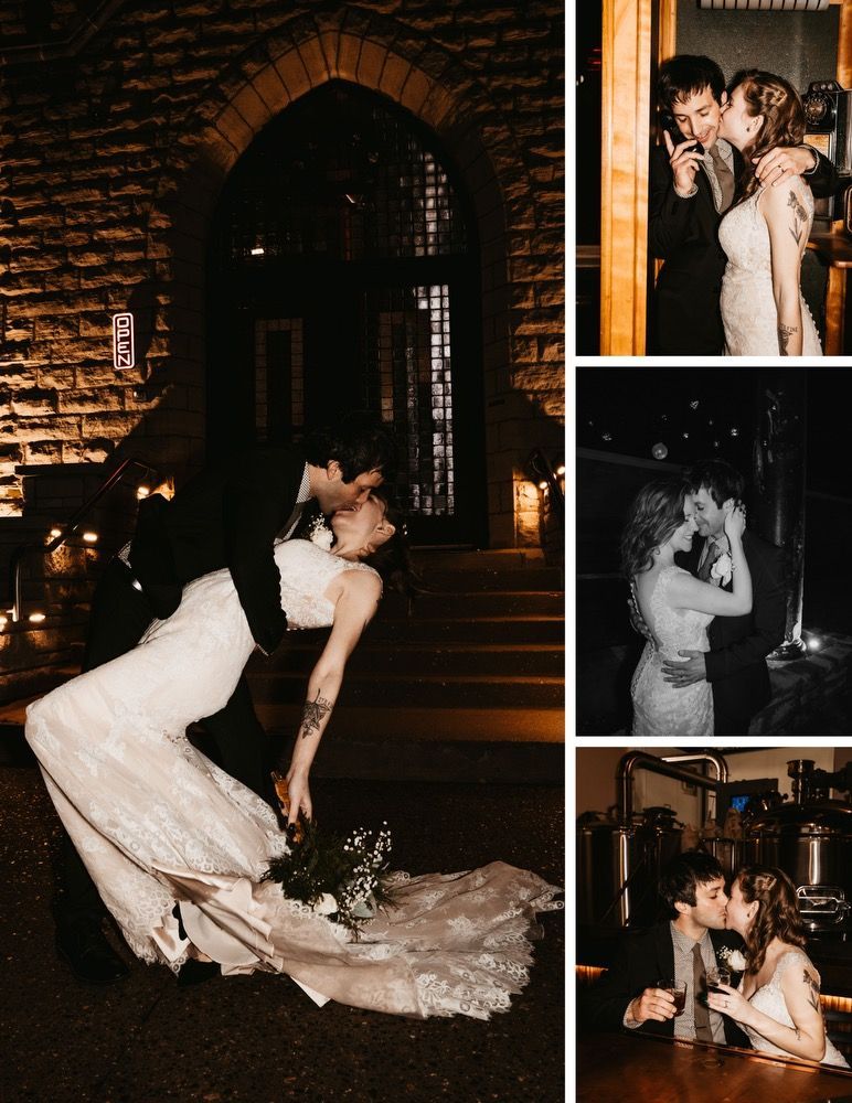 Collage of wedding photography from a Des Moines, IA wedding by Stang Films.