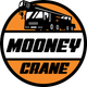 Mooney Crane logo. Black crane silhouette over an orange and white circular design. Text: Mooney Crane.