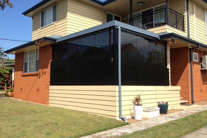 Black Blinds Outdoor — Wholesale Window Coverings in Newcastle, NSW