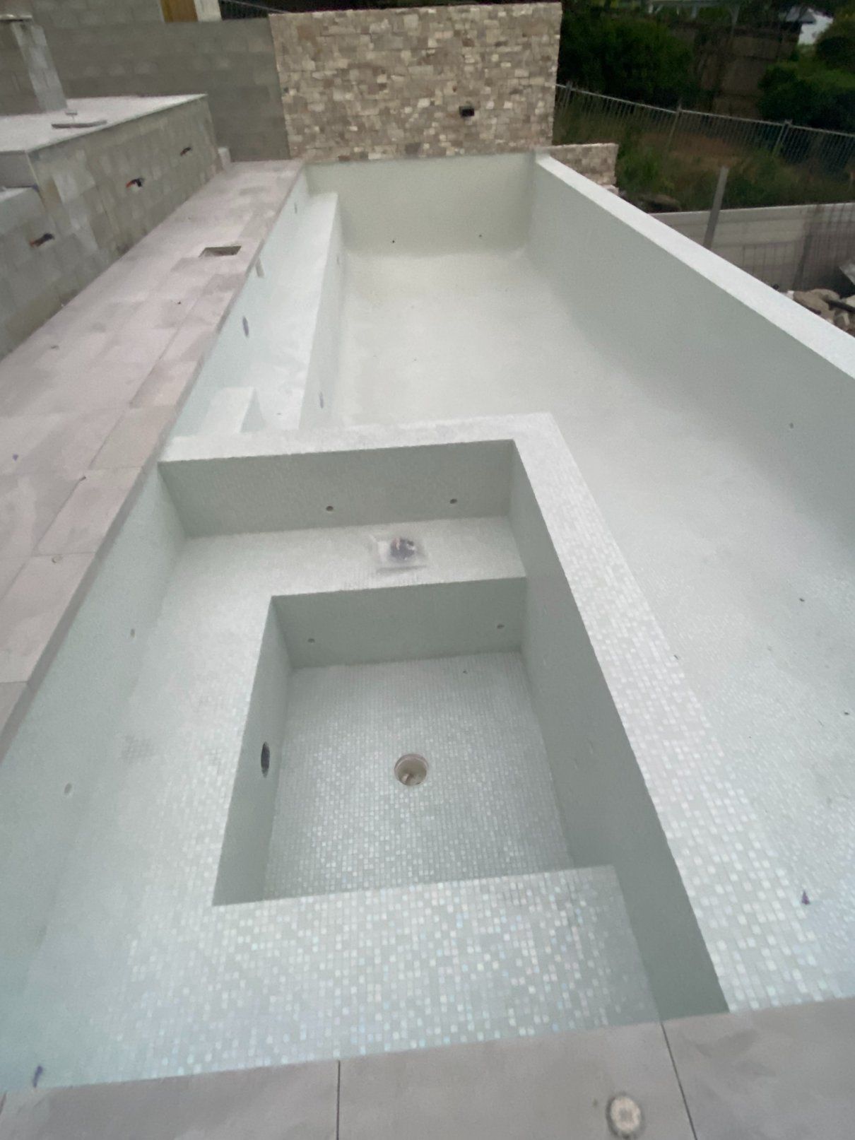 Empty White-tiled Swimming Pool — Worrall Tiling in South Kempsey, NSW