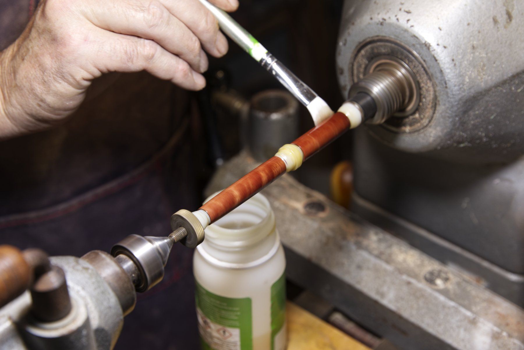 handcrafting of pen in progress