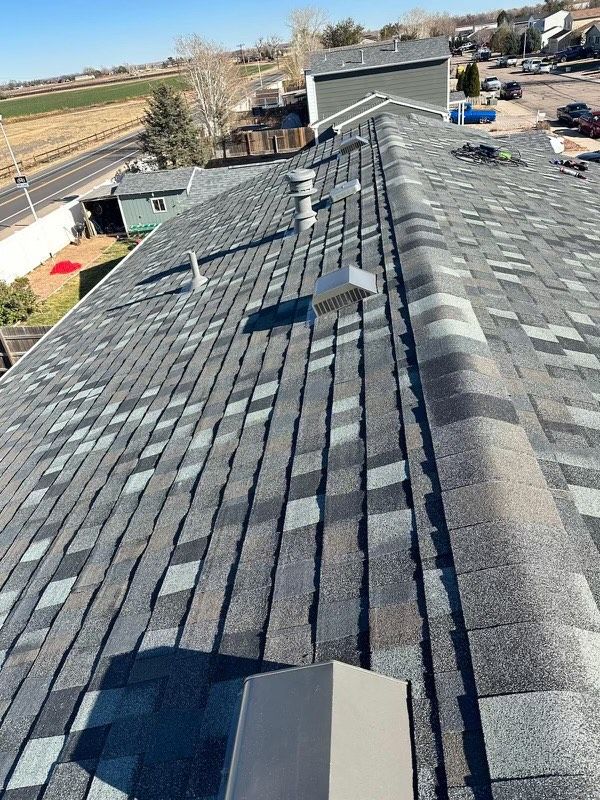 There are two windows on the roof of a house.