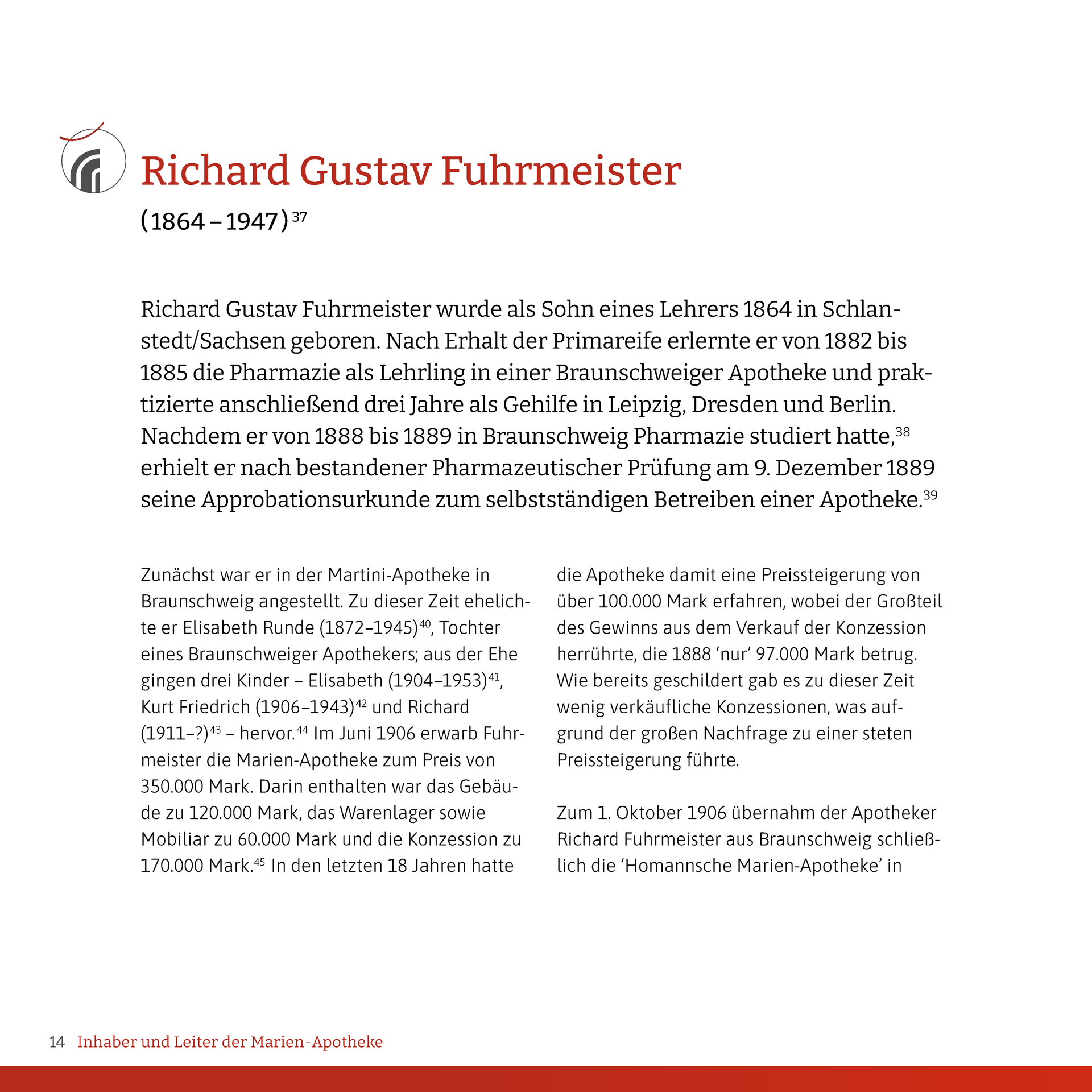 Eine Seite aus einem Buch über Richard Gustav Fuhrmeister.