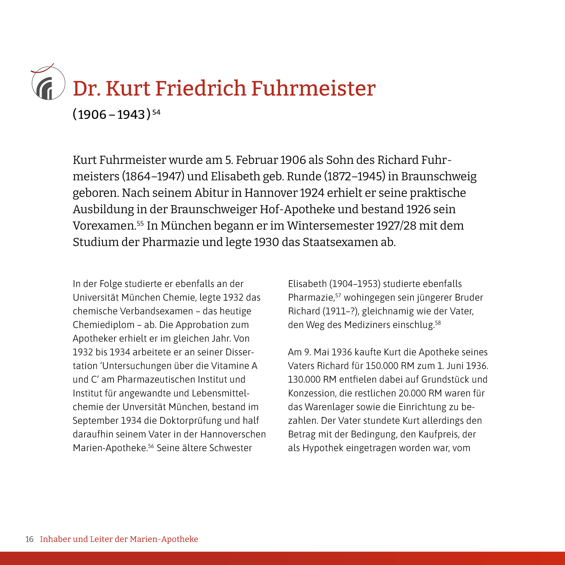 Eine Seite aus einem Buch von Dr. Kurt Friedrich Fuhrmeister.