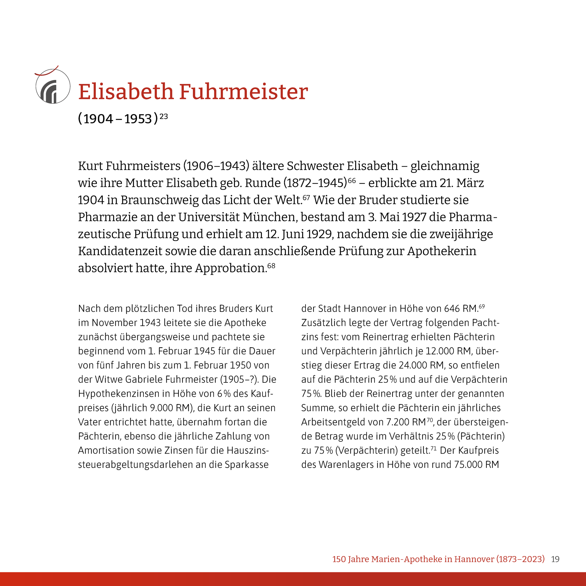 Eine Buchseite mit dem Namen Elisabeth Fuhrmeister darauf.