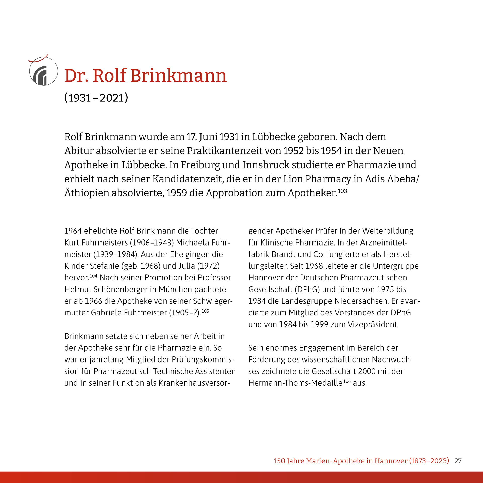 Eine Seite aus einem Buch von Dr. Rolf Brinkmann.