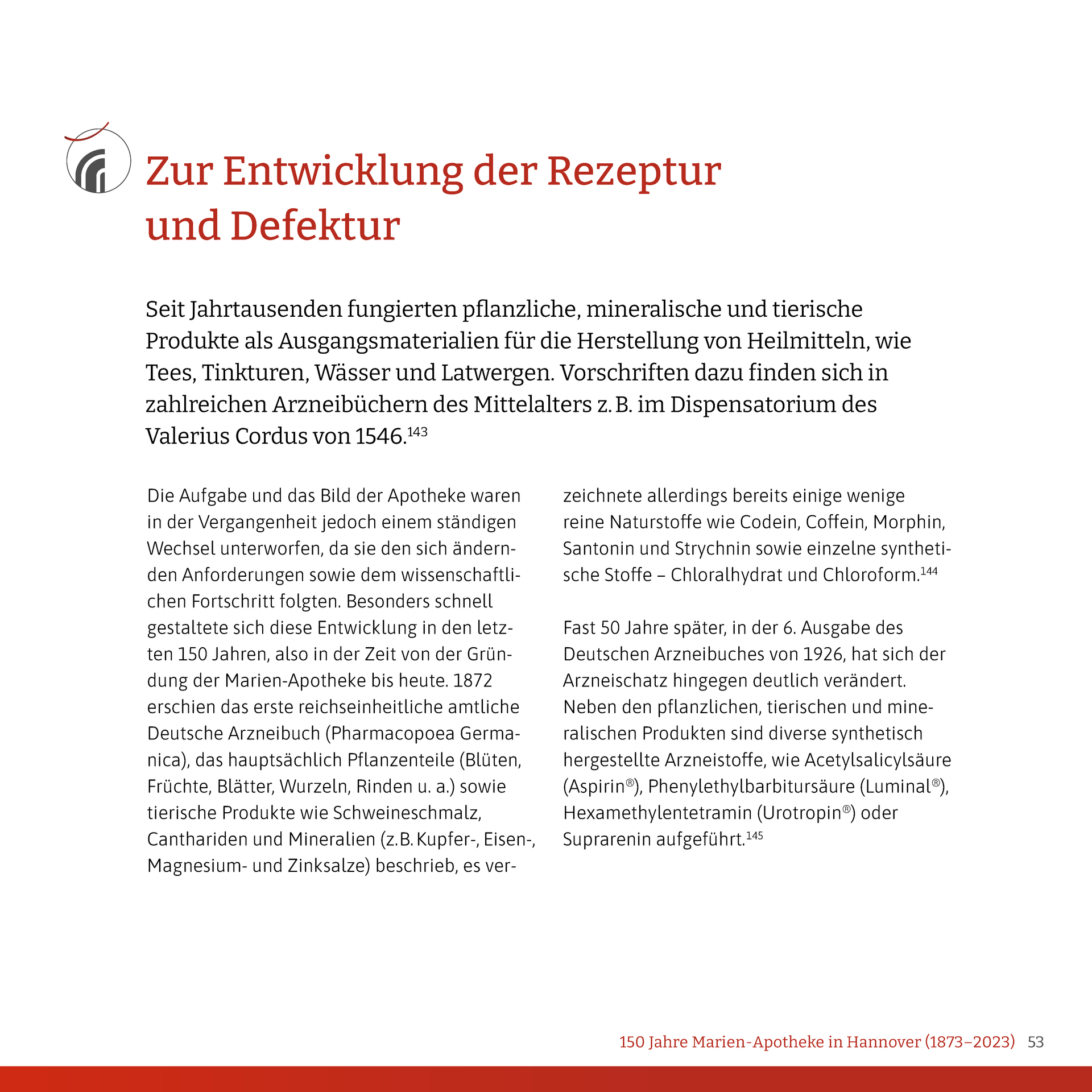 A page of a book titled zur entwicklung der rezeptur und defektur