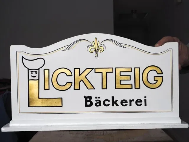 Lickteig Backerei Calligraphy Paint | Boulder, CO | Brush-On Signs
