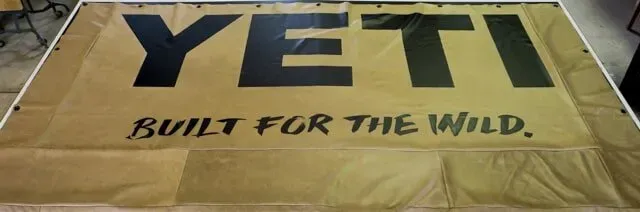 Yeti Built For The Wild Banner Hand Paint | Boulder, CO | Brush-On Signs