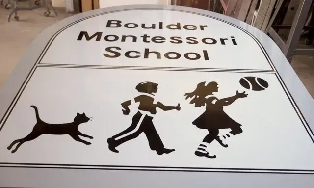 Banner With Children And Cat Hand Paint | Boulder, CO | Brush-On Signs