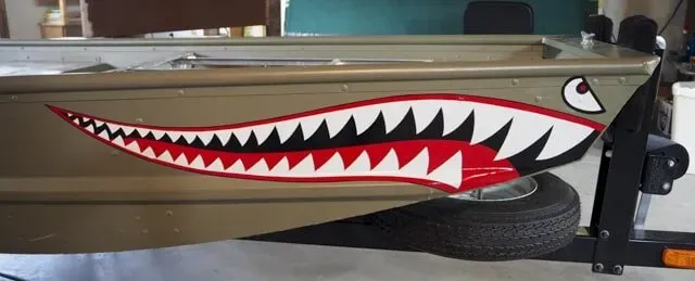 Boat With Shark Teeth Hand Paint | Boulder, CO | Brush-On Signs