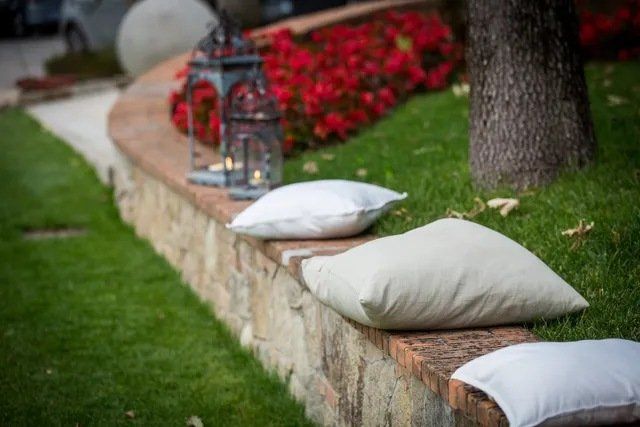 Cushions on a wall