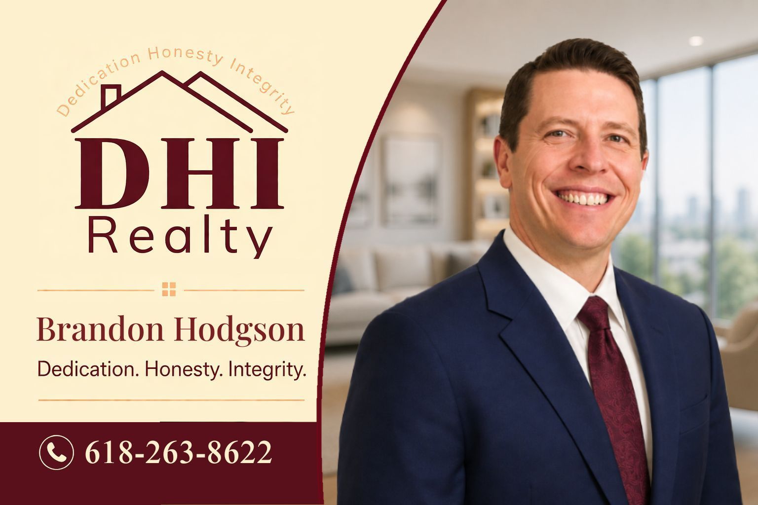 Brandon hodgson is smiling in front of a brick house