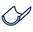 Blue, semi-circular gutter profile.