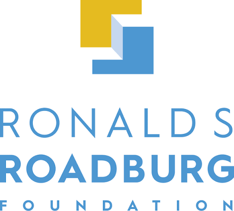Ronald S. Roadburg Foundation logo with blue and gold abstract emblem
