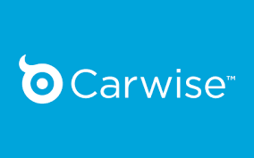 Carwise logo in white on a blue background