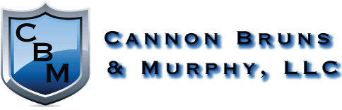 The logo for cannon bruns & murphy llc is a blue shield with a shield on it.
