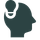 Une silhouette de la tête d'une personne avec une ampoule dedans.